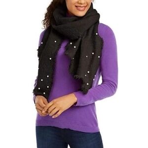 (NWT) INC International Concepts Women's Faux-Pearl-Embellished Bouclé Bias Wrap